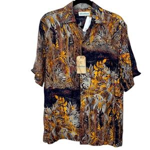 Carribean Roundtree and Yorke NWT tropical print button front, S